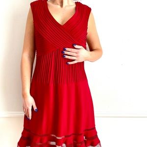 Tadashi Shoji petite large red dress